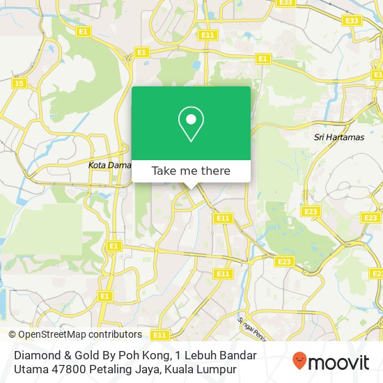 Peta Diamond & Gold By Poh Kong, 1 Lebuh Bandar Utama 47800 Petaling Jaya