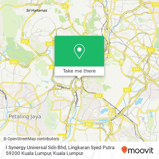 Peta I Synergy Universal Sdn Bhd, Lingkaran Syed Putra 59200 Kuala Lumpur