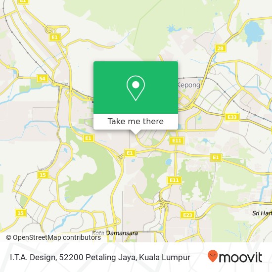 Peta I.T.A. Design, 52200 Petaling Jaya