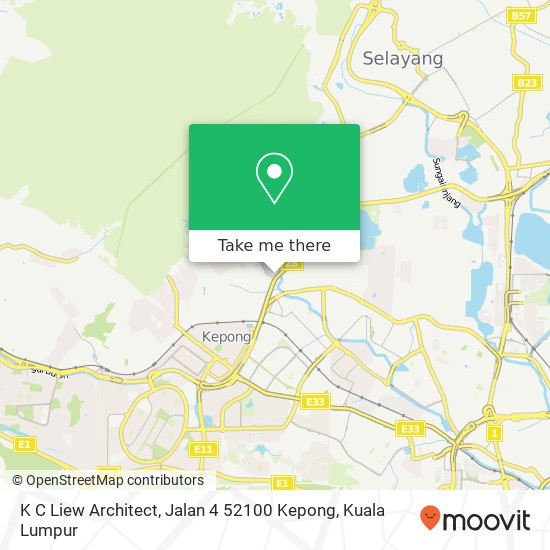 Peta K C Liew Architect, Jalan 4 52100 Kepong