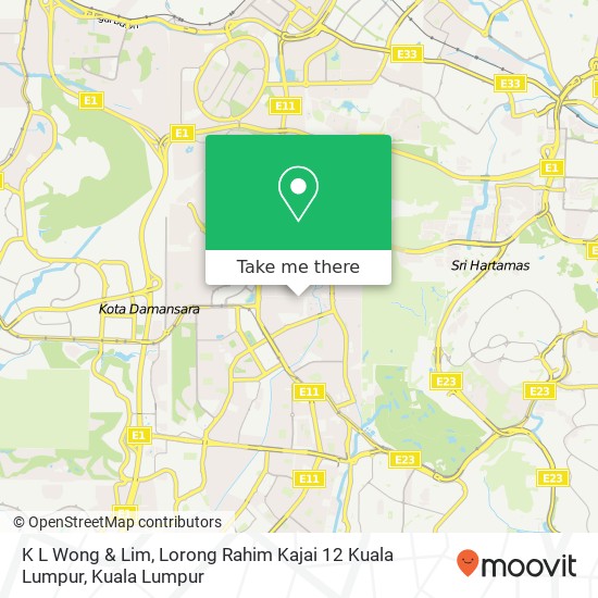 Peta K L Wong & Lim, Lorong Rahim Kajai 12 Kuala Lumpur