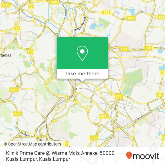 Peta Klinik Prime Care @ Wisma McIs Annexe, 50000 Kuala Lumpur