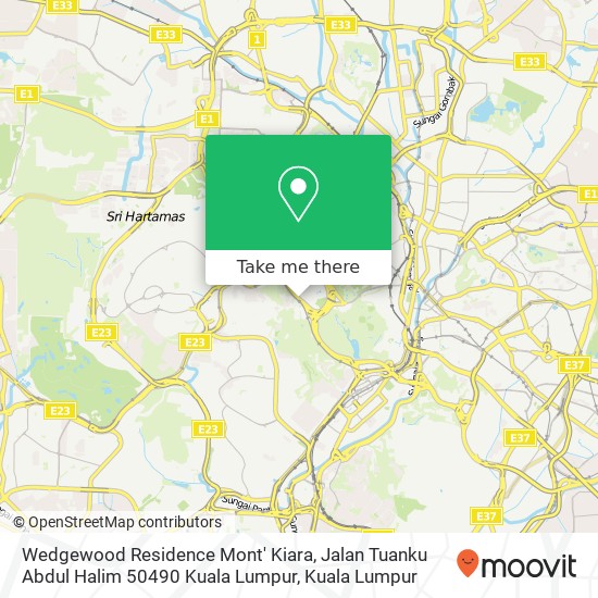Peta Wedgewood Residence Mont' Kiara, Jalan Tuanku Abdul Halim 50490 Kuala Lumpur