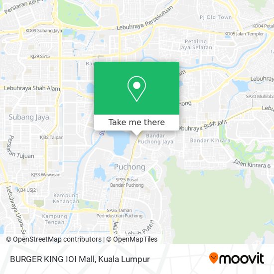 BURGER KING IOI Mall map