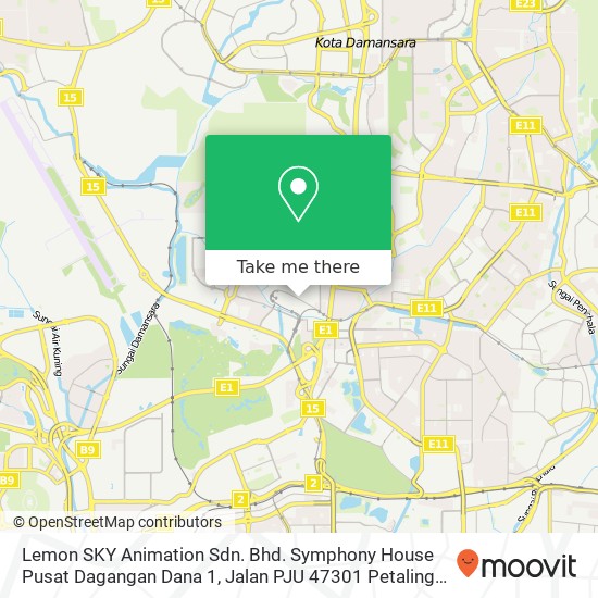 Lemon SKY Animation Sdn. Bhd. Symphony House Pusat Dagangan Dana 1, Jalan PJU 47301 Petaling Jaya map