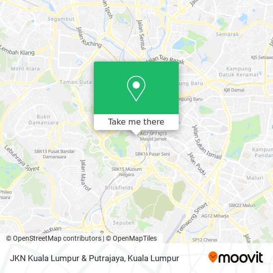 JKN Kuala Lumpur & Putrajaya map