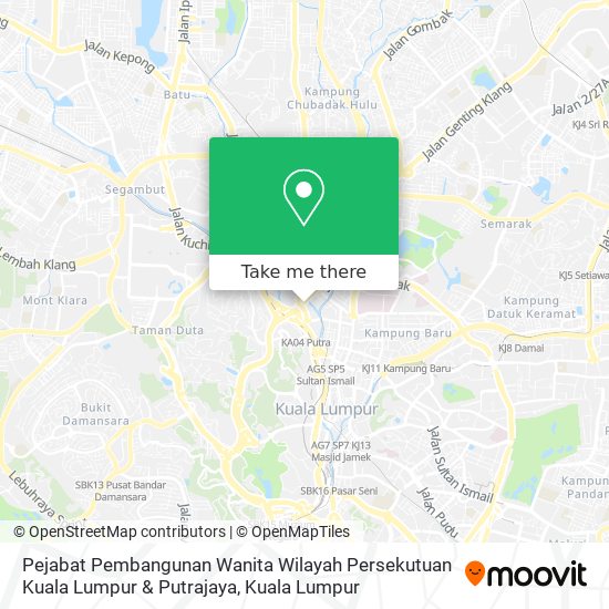 Peta Pejabat Pembangunan Wanita Wilayah Persekutuan Kuala Lumpur & Putrajaya