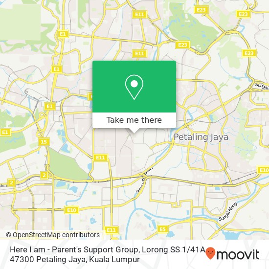Here I am - Parent's Support Group, Lorong SS 1 / 41A 47300 Petaling Jaya map