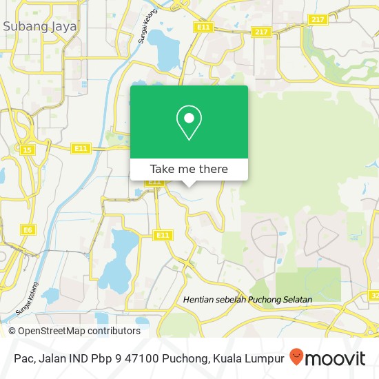Peta Pac, Jalan IND Pbp 9 47100 Puchong