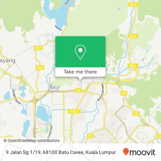 Peta 9 Jalan Sg 1 / 19, 68100 Batu Caves