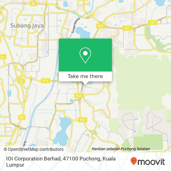 IOI Corporation Berhad, 47100 Puchong map