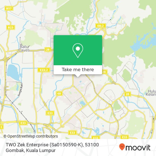 TWO Zek Enterprise (Sa0150590-K), 53100 Gombak map