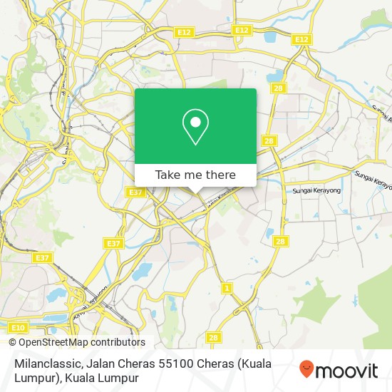 Peta Milanclassic, Jalan Cheras 55100 Cheras (Kuala Lumpur)