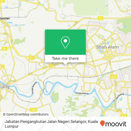 Jabatan Pengangkutan Jalan Negeri Selangor map