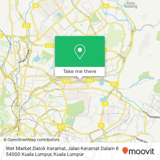 Peta Wet Market Datok Keramat, Jalan Keramat Dalam 8 54000 Kuala Lumpur