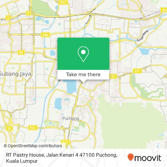 Peta RT Pastry House, Jalan Kenari 4 47100 Puchong