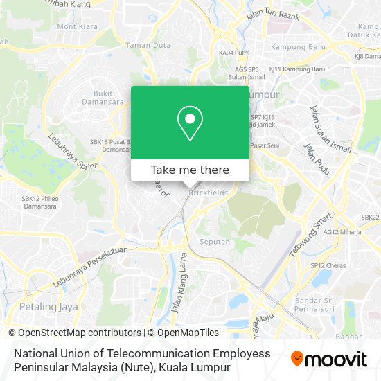 National Union of Telecommunication Employess Peninsular Malaysia (Nute) map