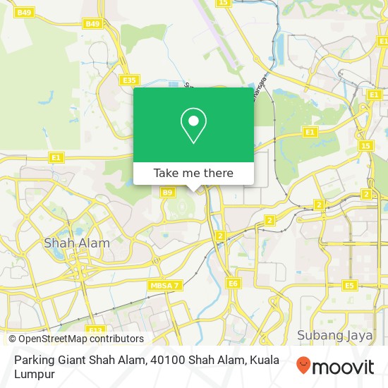 Peta Parking Giant Shah Alam, 40100 Shah Alam