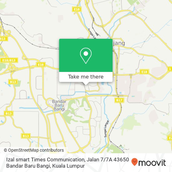 Peta Izal smart Times Communication, Jalan 7 / 7A 43650 Bandar Baru Bangi