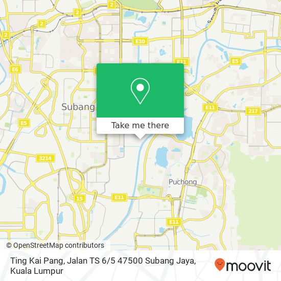Peta Ting Kai Pang, Jalan TS 6 / 5 47500 Subang Jaya