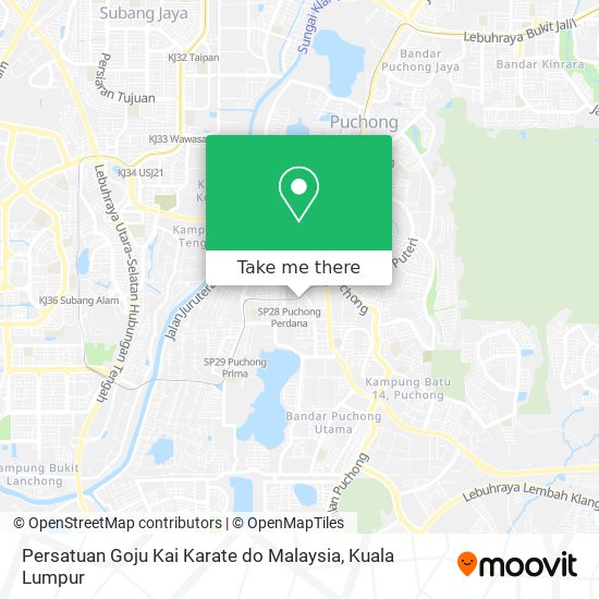 Persatuan Goju Kai Karate do Malaysia map