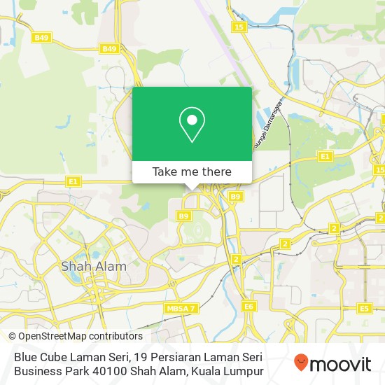 Peta Blue Cube Laman Seri, 19 Persiaran Laman Seri Business Park 40100 Shah Alam
