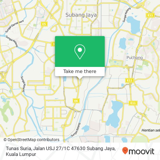 Peta Tunas Suria, Jalan USJ 27 / 1C 47630 Subang Jaya