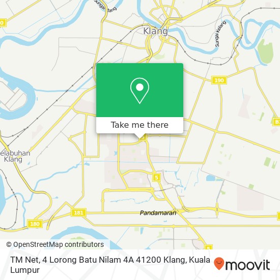 Peta TM Net, 4 Lorong Batu Nilam 4A 41200 Klang