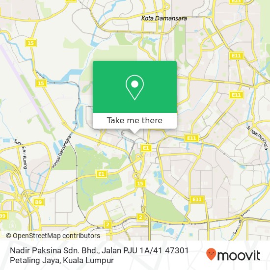 Nadir Paksina Sdn. Bhd., Jalan PJU 1A / 41 47301 Petaling Jaya map