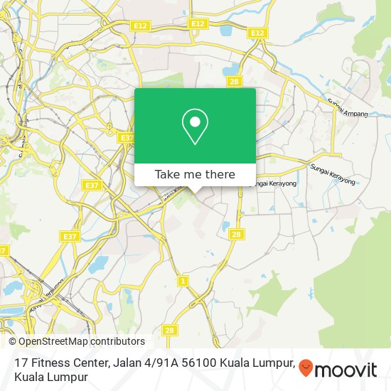 Peta 17 Fitness Center, Jalan 4 / 91A 56100 Kuala Lumpur
