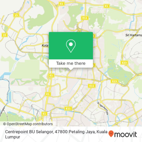 Peta Centrepoint BU Selangor, 47800 Petaling Jaya