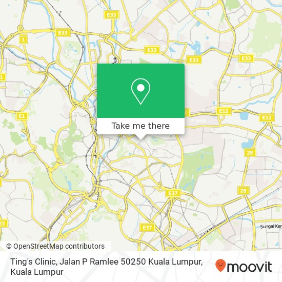 Peta Ting's Clinic, Jalan P Ramlee 50250 Kuala Lumpur