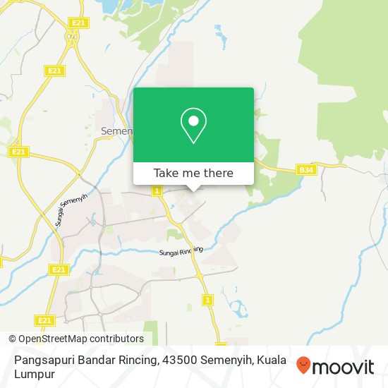 Peta Pangsapuri Bandar Rincing, 43500 Semenyih