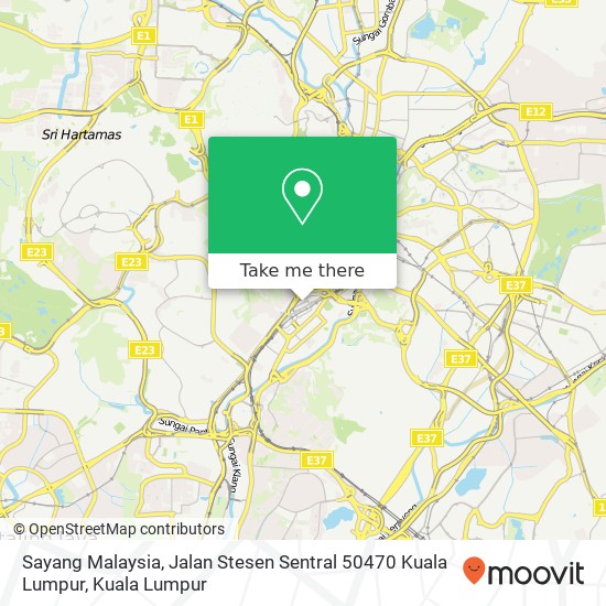 Peta Sayang Malaysia, Jalan Stesen Sentral 50470 Kuala Lumpur