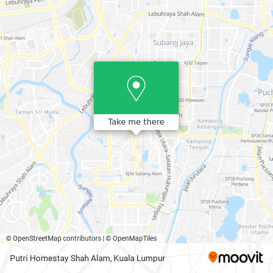 Peta Putri Homestay Shah Alam