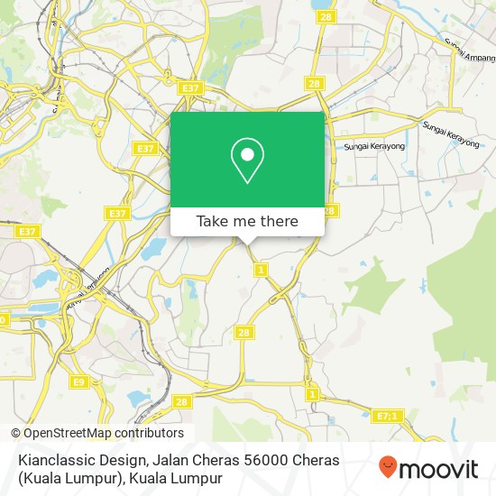 Peta Kianclassic Design, Jalan Cheras 56000 Cheras (Kuala Lumpur)