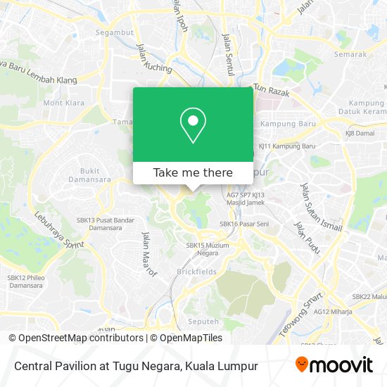 Central Pavilion at Tugu Negara map
