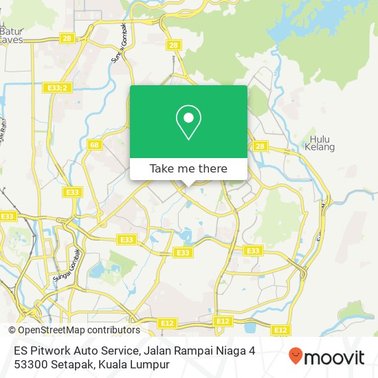 Peta ES Pitwork Auto Service, Jalan Rampai Niaga 4 53300 Setapak