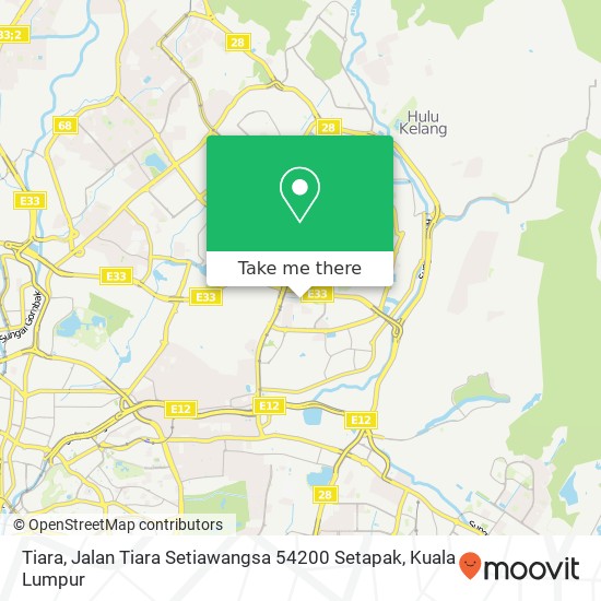 Peta Tiara, Jalan Tiara Setiawangsa 54200 Setapak