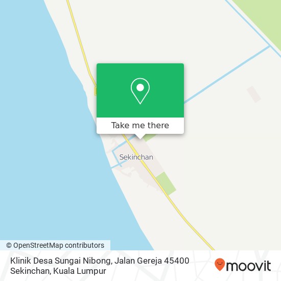 Peta Klinik Desa Sungai Nibong, Jalan Gereja 45400 Sekinchan