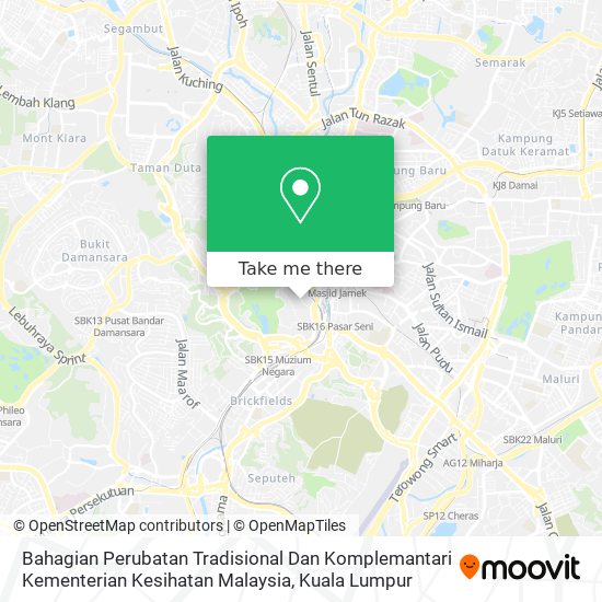 Bahagian Perubatan Tradisional Dan Komplemantari Kementerian Kesihatan Malaysia map