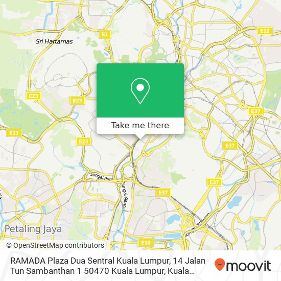 Peta RAMADA Plaza Dua Sentral Kuala Lumpur, 14 Jalan Tun Sambanthan 1 50470 Kuala Lumpur