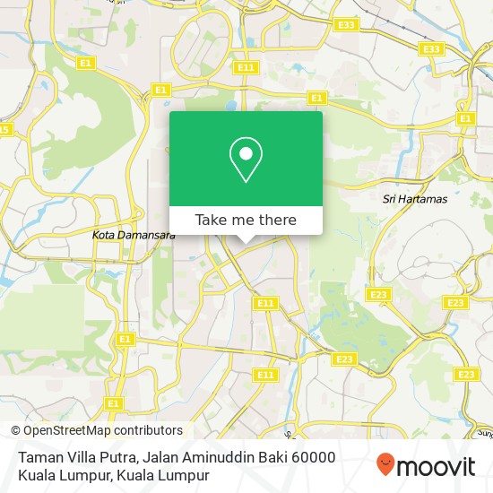 Peta Taman Villa Putra, Jalan Aminuddin Baki 60000 Kuala Lumpur