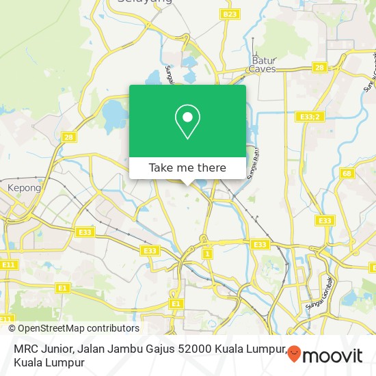 Peta MRC Junior, Jalan Jambu Gajus 52000 Kuala Lumpur