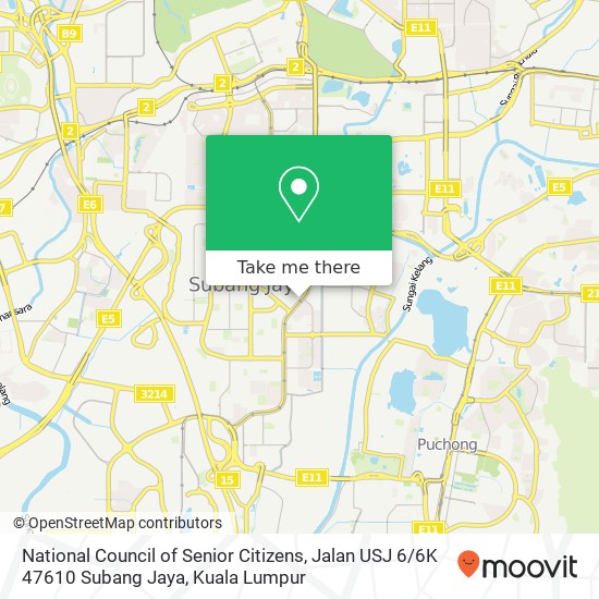 National Council of Senior Citizens, Jalan USJ 6 / 6K 47610 Subang Jaya map