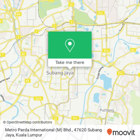 Peta Metro Perda International (M) Bhd., 47620 Subang Jaya