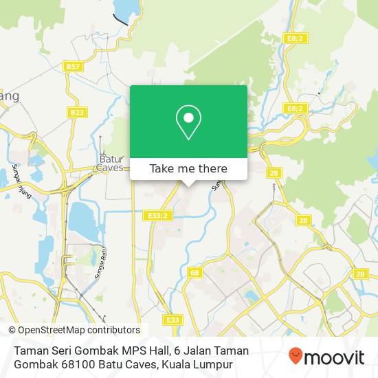 Peta Taman Seri Gombak MPS Hall, 6 Jalan Taman Gombak 68100 Batu Caves