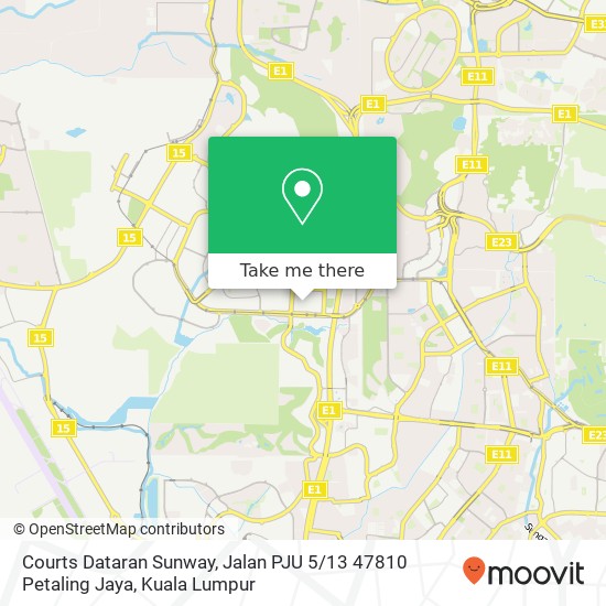 Peta Courts Dataran Sunway, Jalan PJU 5 / 13 47810 Petaling Jaya