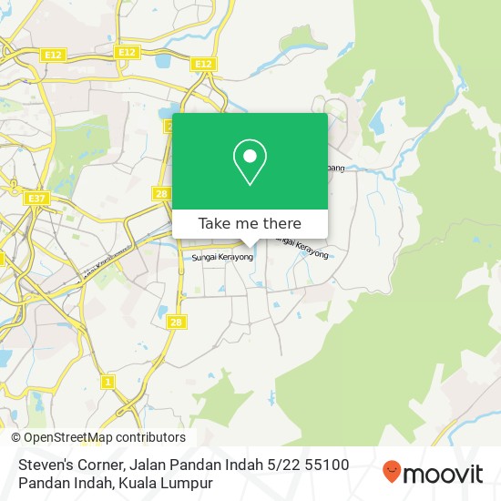 Peta Steven's Corner, Jalan Pandan Indah 5 / 22 55100 Pandan Indah