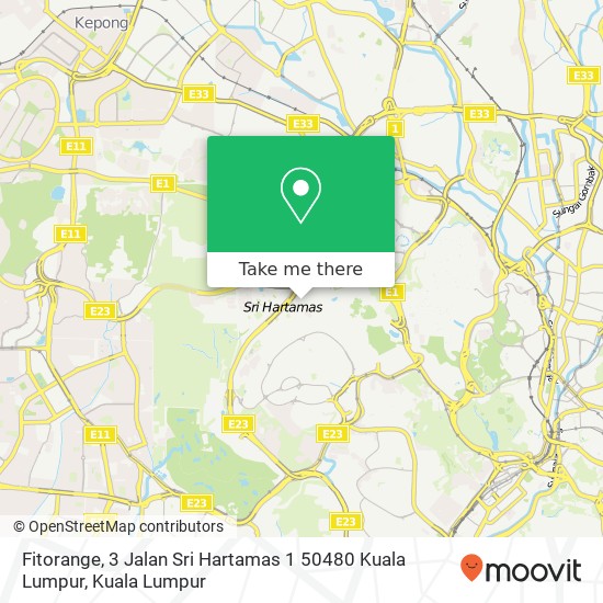 Peta Fitorange, 3 Jalan Sri Hartamas 1 50480 Kuala Lumpur